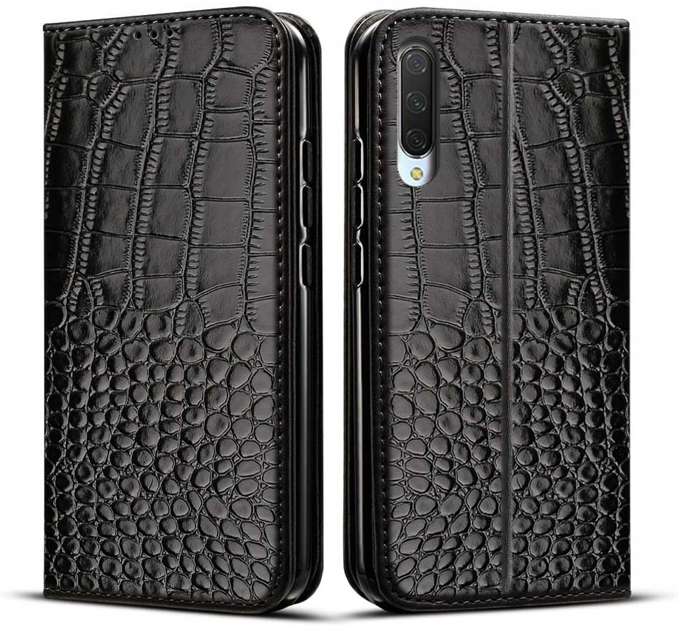 Coque de téléphone à rabat en cuir, étui en Silicone TPU pour Xiaomi Mi 9 SE Mi9SE: For Mi 9 SE / Style 1 Black