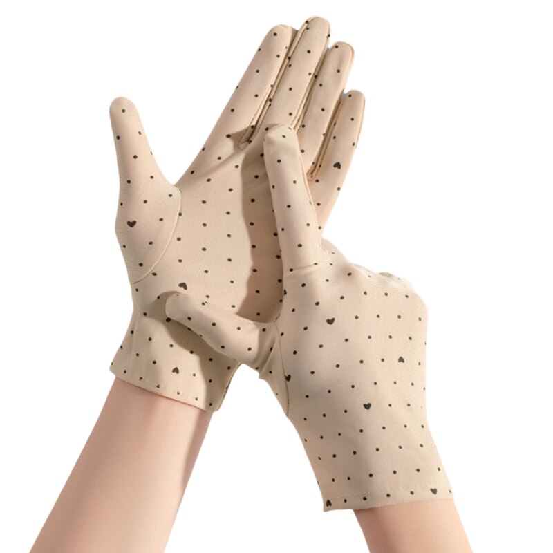 1 Pair Sunscreen Gloves Female Women's Short Spring Summer Cyclist Mittens Breathable Elastic Sun Protection Gloves: A-4