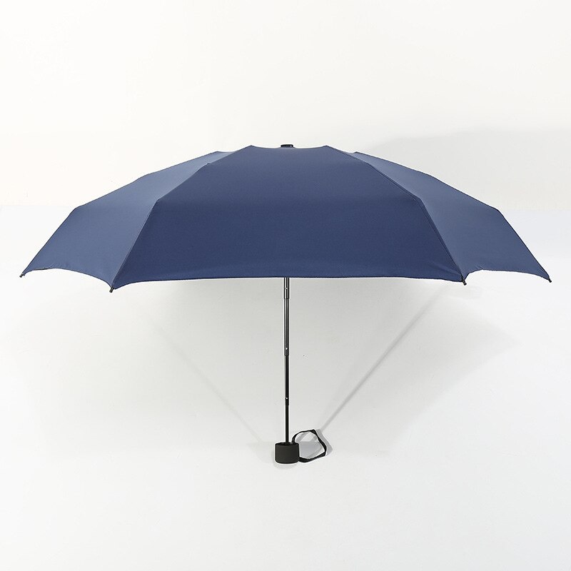 180g Mini moda cep 5 katlanır bayanlar Ultra hafif taşınabilir seyahat UV koruma güneşlik erkek açık şemsiye: Navy blue