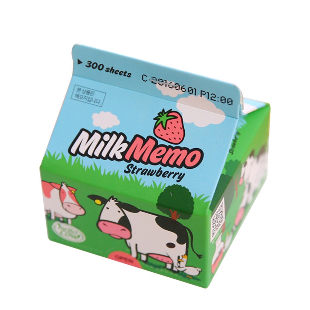 Cute Kawaii Drawing Milk carton Notes Paper Pad Sticky Notes Memo Notebook Stationery Post Note Paper Stickers Office School: B