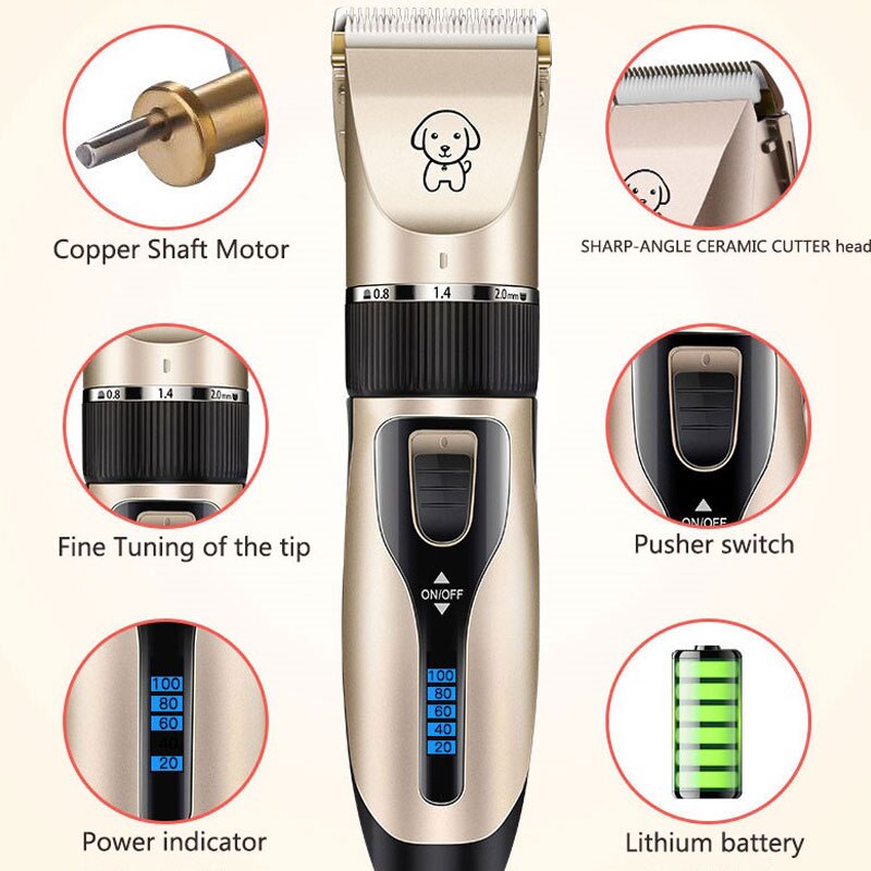 Hondentrimmer, dierentrimmer, tondeuse voor katten, scheerapparaat, elektrische schaar, tondeuse voor honden, scheerset