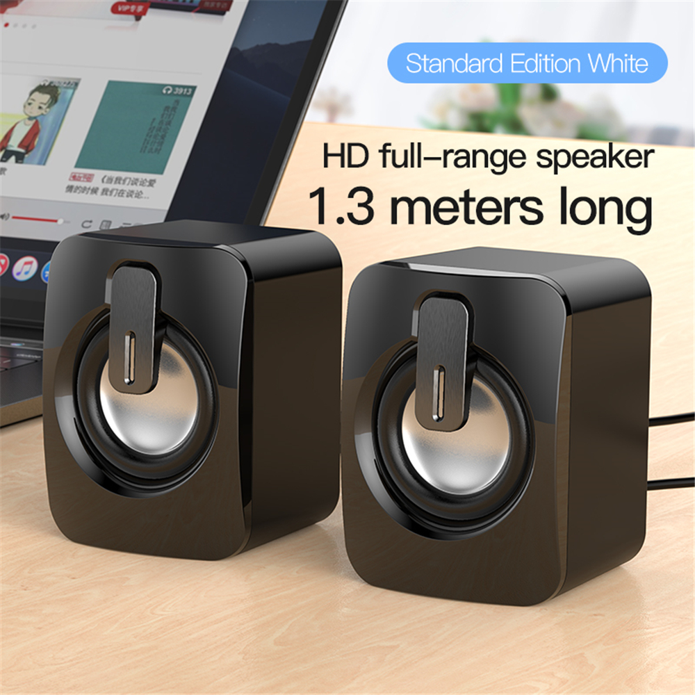 Mini haut-parleur filaire pour ordinateur, USB, son Surround stéréo 3D, pour PC, ordinateur portable, Notebook: Black Speaker