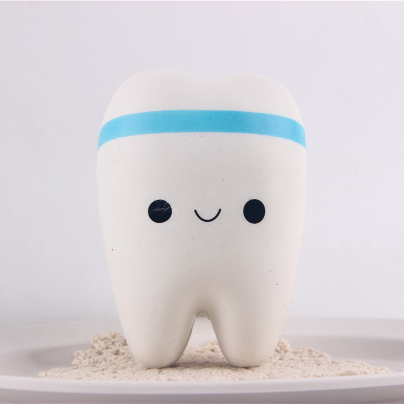 Sød tegneserie tandvedhæng squish legetøj squishies langsomt stigende tandpasta blød squeeze sød stretchy legetøj: B blå