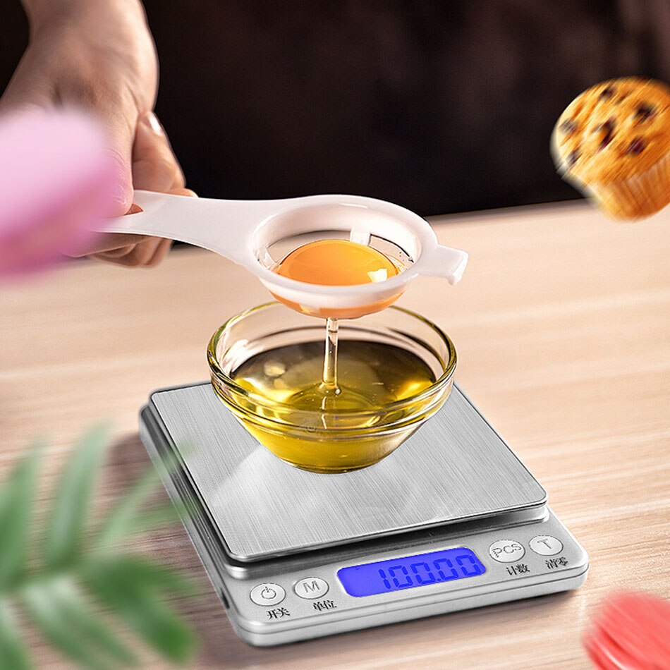 0.01g/0.1g Precision LCD Digital Scales 500g/3000g Mini Electronic Grams Weight Balance Scale for Tea Baking Weighing Scale