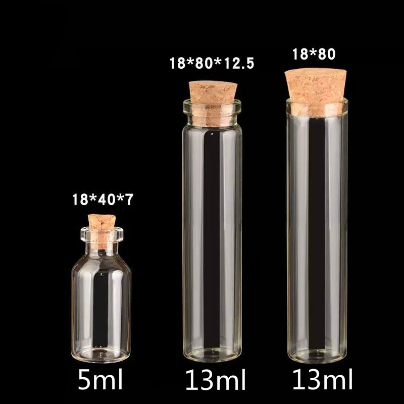 10 stk 18*80mm 13ml glasflaske lille lille klar korkproppeglas, der ønsker flasker gennemsigtige glasburker korkflaske med indretning