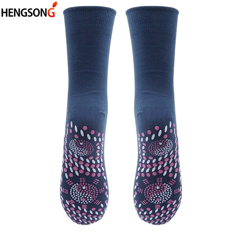 Hoy kvinder turmalin selvopvarmende kalv længde sports sokker hjælpe varme kolde fødder komfort yoga cykling tennis sokker Grandado