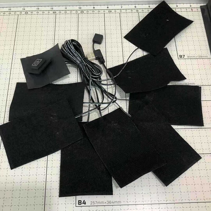 8 in 1 Electric Vest Heater Cloth Jacket USB Thermal Warm Body Warmer Heated Pad