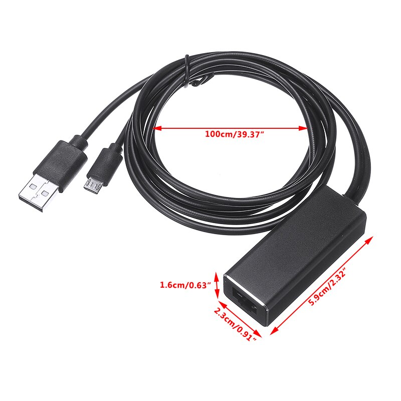 Fire TV Stick Micro USB2.0 to RJ45 10/100 Mbps USB Ethernet Adapter Network Card LAN USB Adapter for Fire TV/Google Chromecast