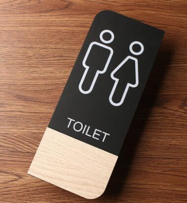 Akryl trækorn toiletskilt prompt mænd & kvinder toilet toiletskilte dørklistermærke dørskilt skiltning: Grøn