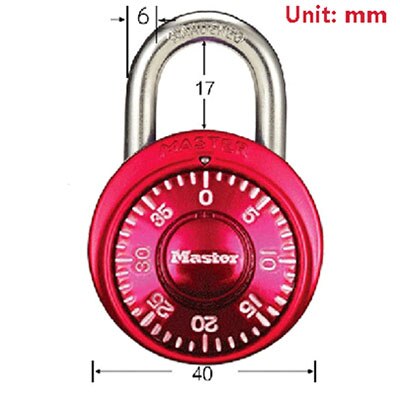 Master Lock Security Metal Lock Cabinet Luggage Padlock Combination Smart Password Lock Bag Suitcase Carousel Gym Locker locks: 1533 small red