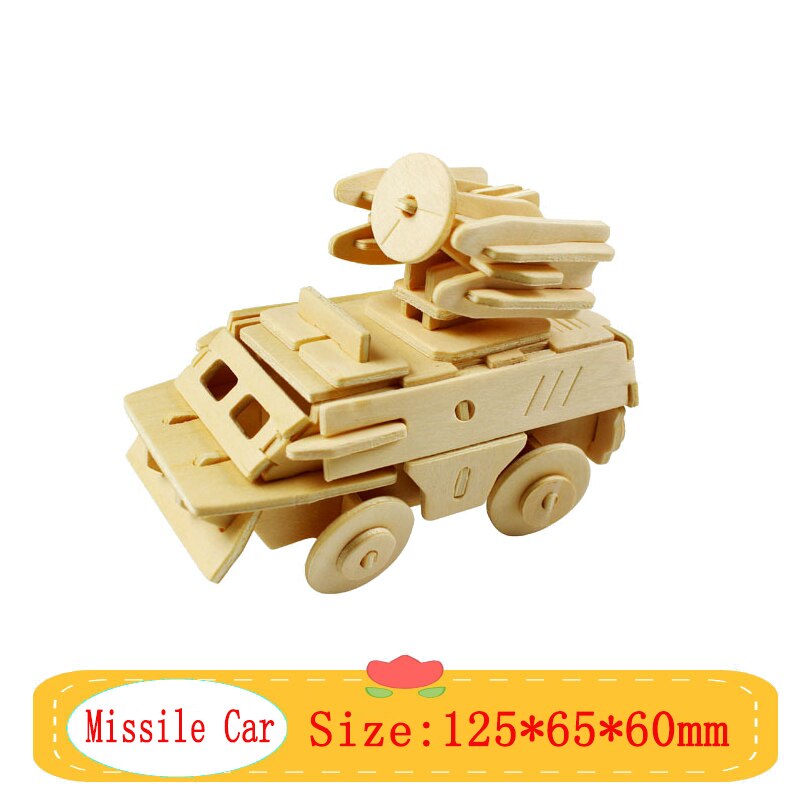 3D Puzzle Wooden Jigsaw Toys Plane Series Vehicle Model Education Toy Game For Children Wood Jigsaw Puzzles Christmas: Air Missile Car