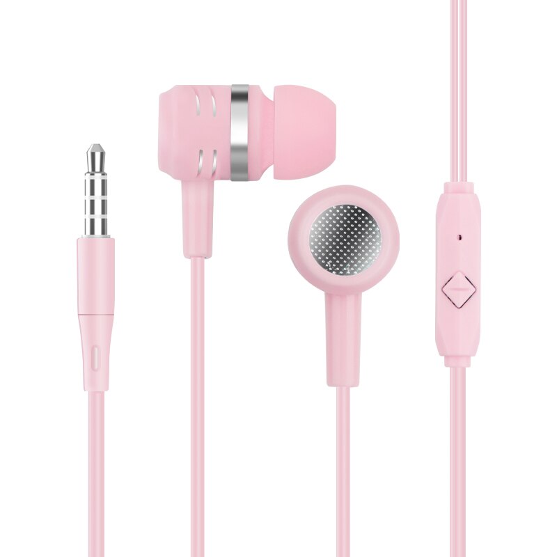In-ear Earphone Wired Headset with Mic 3.5mm Jack Aux Wired Headphone for Cell Phone MP3 MP4: Red