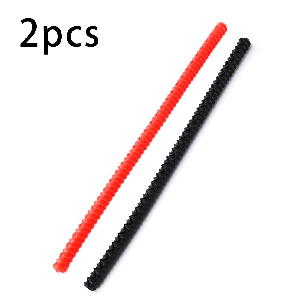 Couvercle de protection Anti-chaleur pour four, grille en Silicone de alimentaire, résistant à la chaleur, grille de protection des bords, four micro-ondes réfrigérateur, barre Anti-chaleur, 35.7cm: 2pcs black red