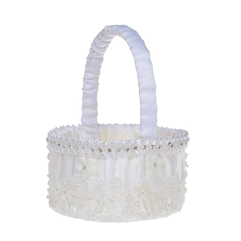 Suitable Wedding Flower Basket Flower Petal Basket Wedding Flower Basket Western Style Lace Wedding Supplies