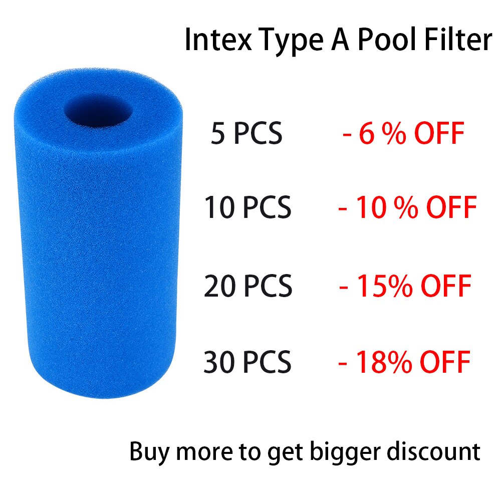 5 PCS/10 PCS/20 PCS/30 PCS een Set te Krijgen Grote Korting Zwembad Schuim filter Intex Type EEN Spons Herbruikbare Zwembad Accessoires