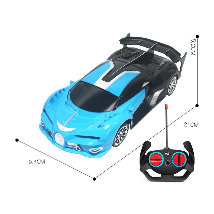 1:18 Rc Auto 4wd MODE2 Kunststoff Power Räder für Kinder Jungen Spielzeug Pädagogisches Spielzeug Fernbedienung Auto Spielzeug für Kinder: BLUE BLACK RC CAR 1