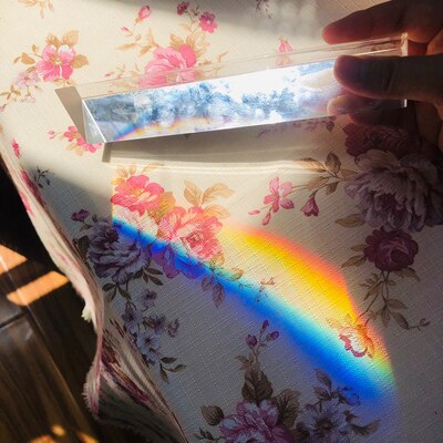 30*100mm trekantede prisme elever optisk glas stort mitsubishi spejl undervisning eksperiment regnbue foto mega syvfarvet lys