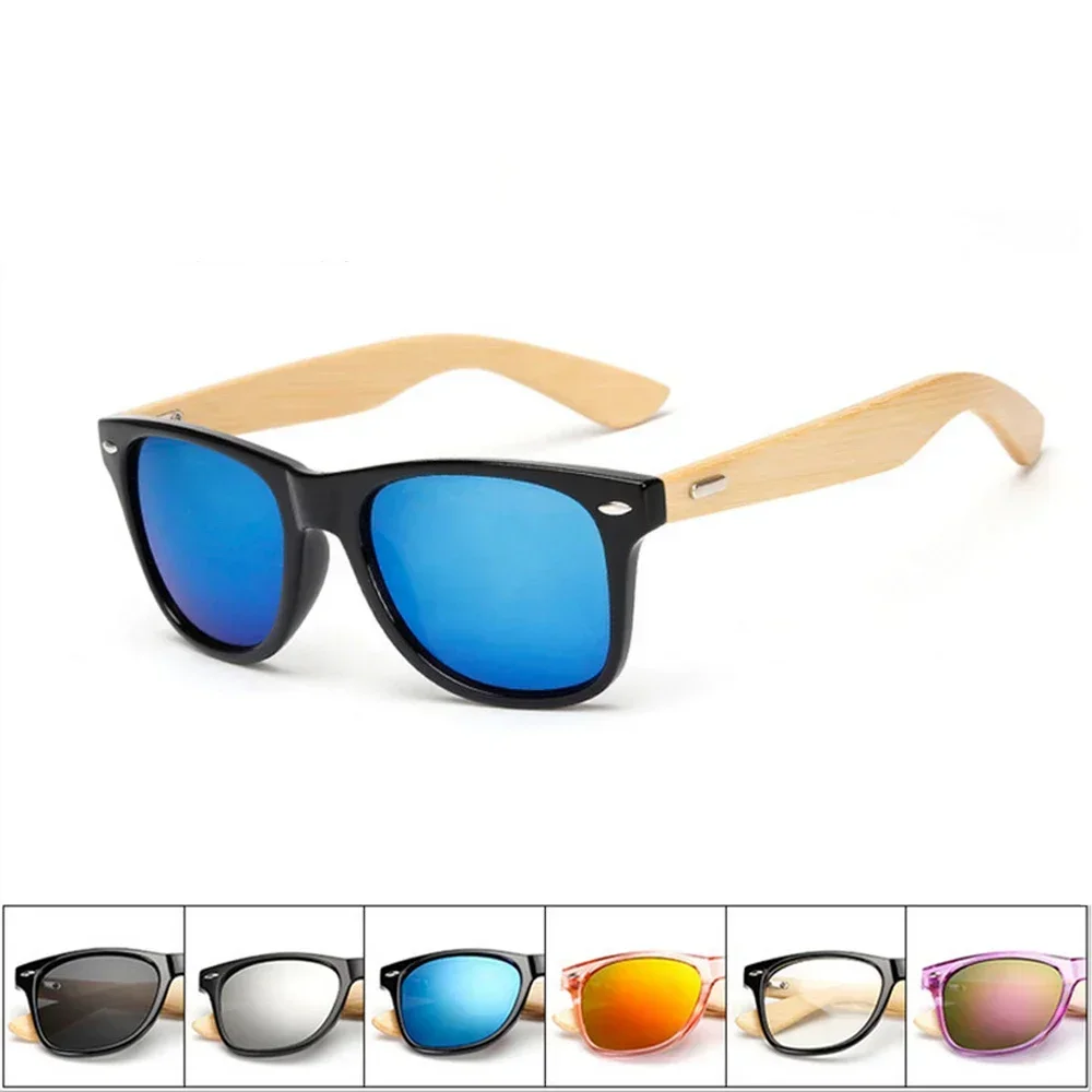 Gafas de sol de madera de 14 colores para hombres y mujeres, gafas de sol cuadradas de bambú para mujeres y hombres, gafas de sol con espejo retro de sol masculino 2025 hechas a mano