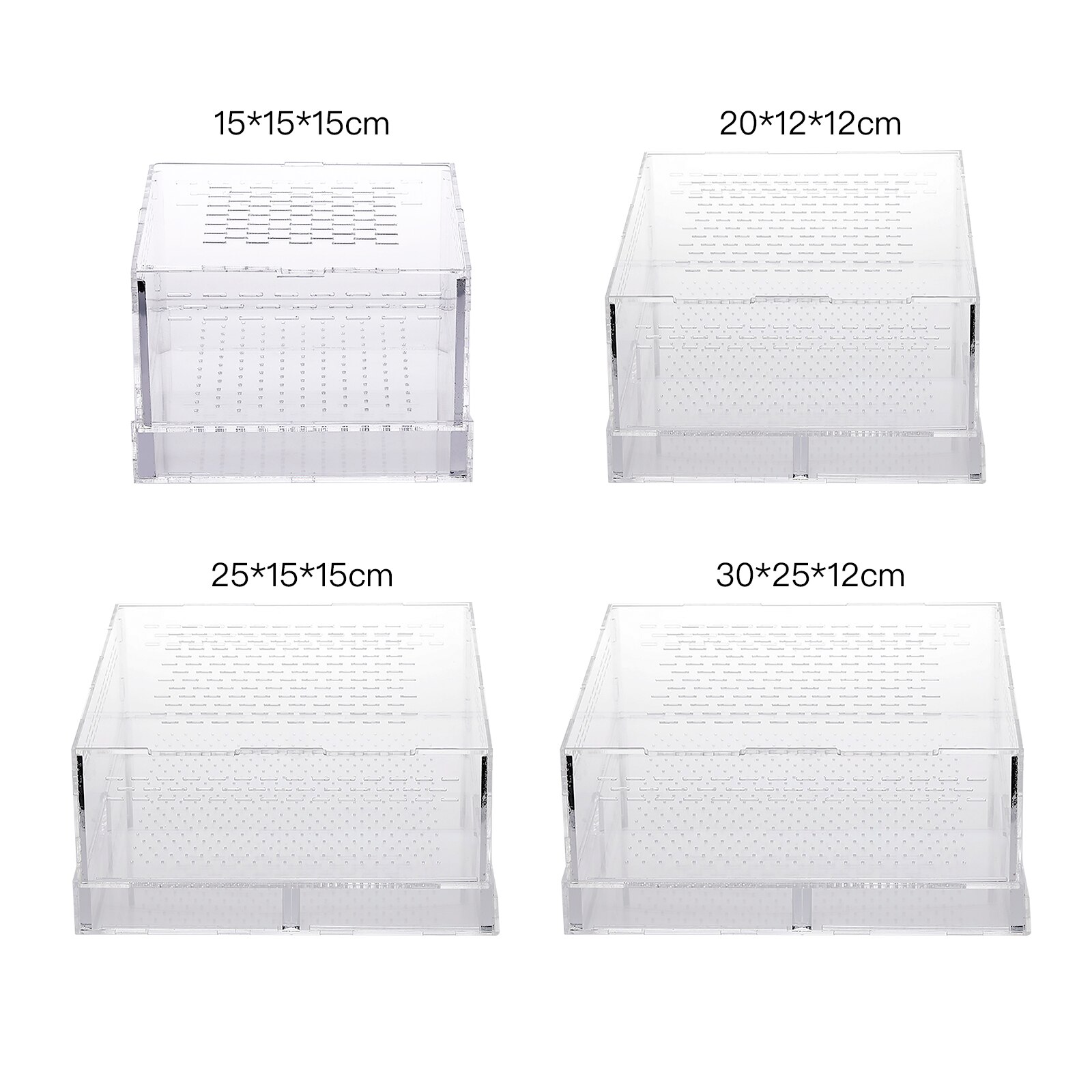 Acrylic Feeding Box Breeding Animals Box Pet Climbing Terrarium 4 Sizes Translucent Transparent Anti-escape Insect Breeding Box