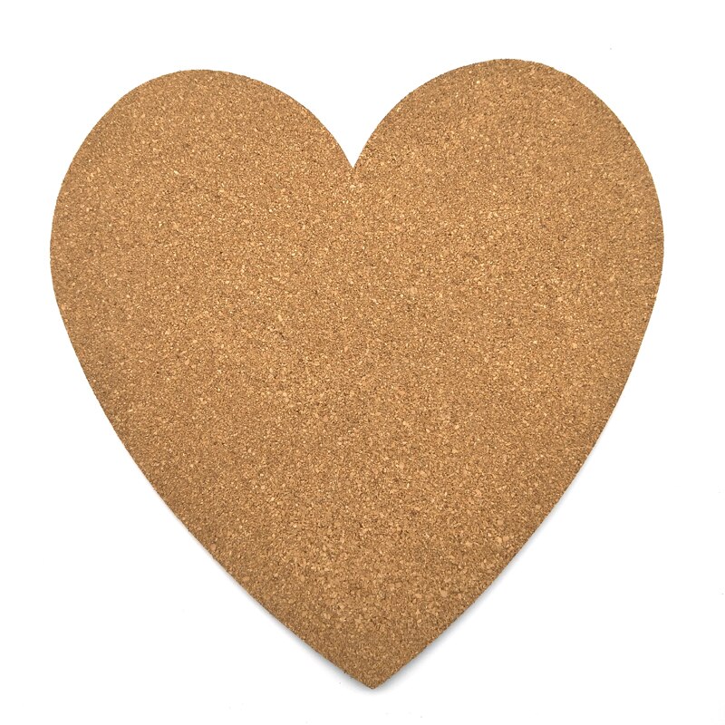 Big Heart Sharp Cork Wood Message Board Phellem Cork Wooden Bulletin Board Single Soft Wood Wall Board with Sticker