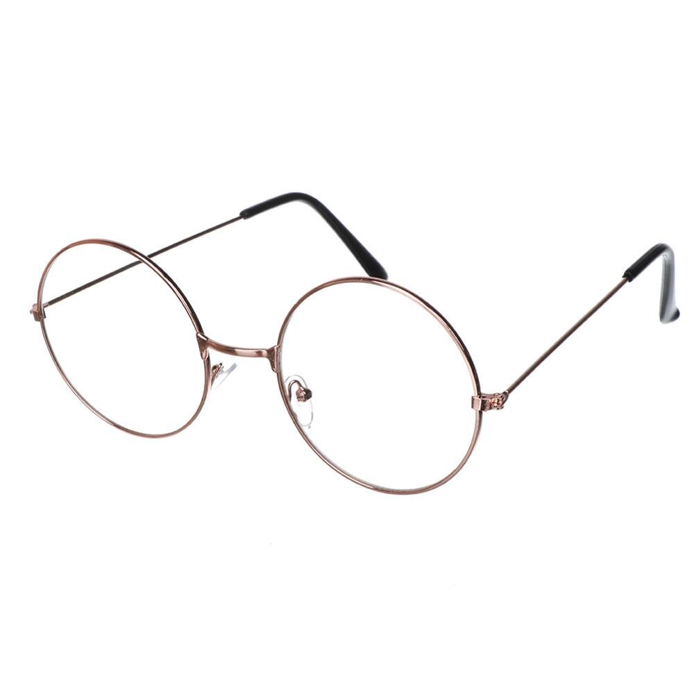 Vintage retro metalramme klar linse briller nørd nørd briller briller overdimensionerede runde cirkel briller: Glod