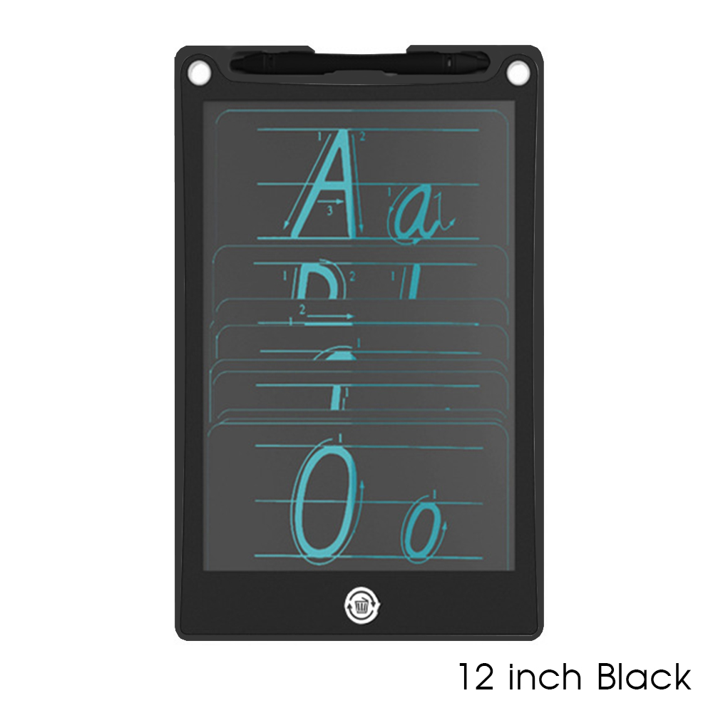 12 Inch Handschrift Lcd-scherm Draagbare Handgeschilderde Draft Graffiti Board Gekleurde Schrijven Plaat Met Pen Voor Kinderen Studie note: Black