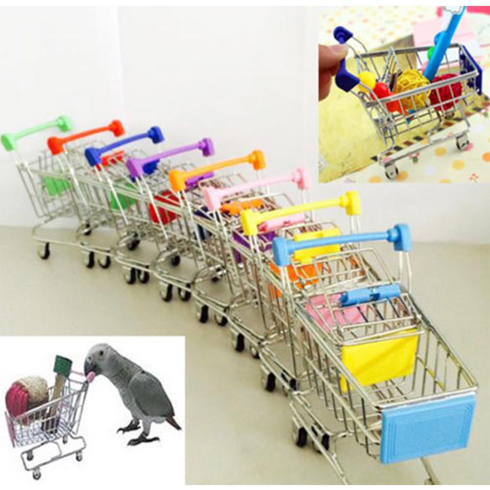 Mini carrito de compras con forma de pájaro loro juguete de desarrollo de la inteligencia