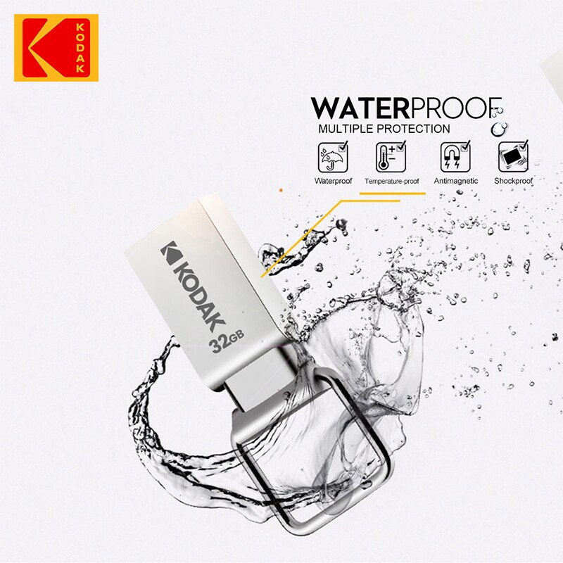 KODAK K112 Super Mini Metal USB Flash Drive 64GB 32GB USB2.0 Flash Disk Flash pendrive Memory stick pen drive Car Key leather