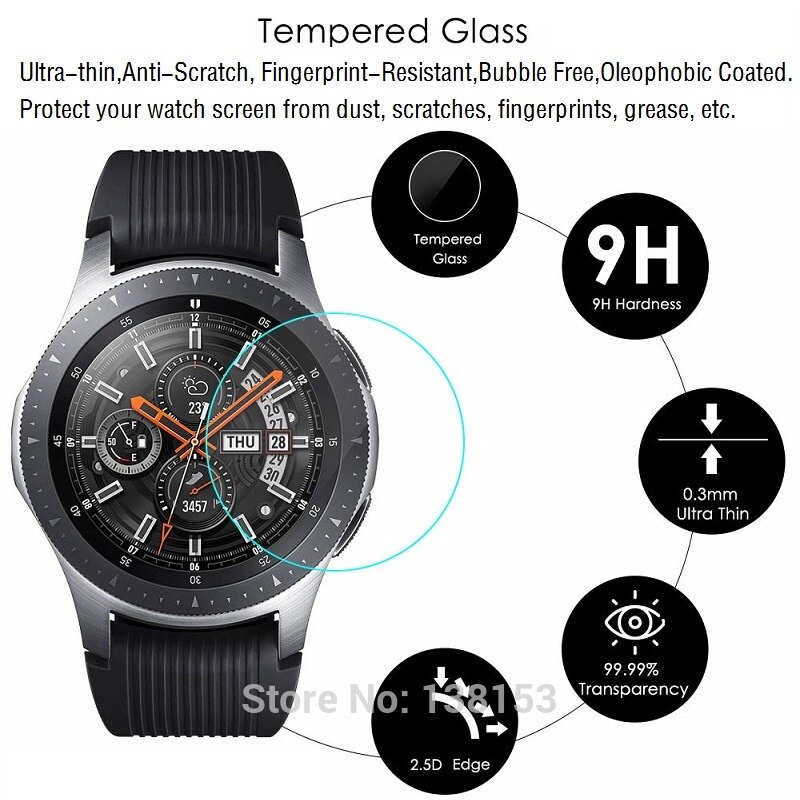 10 stuks schermbeschermers voor garmin vivomove hr fenix 3hr fenix 5 5s ronde smartwatch, gehard glas beschermfolie