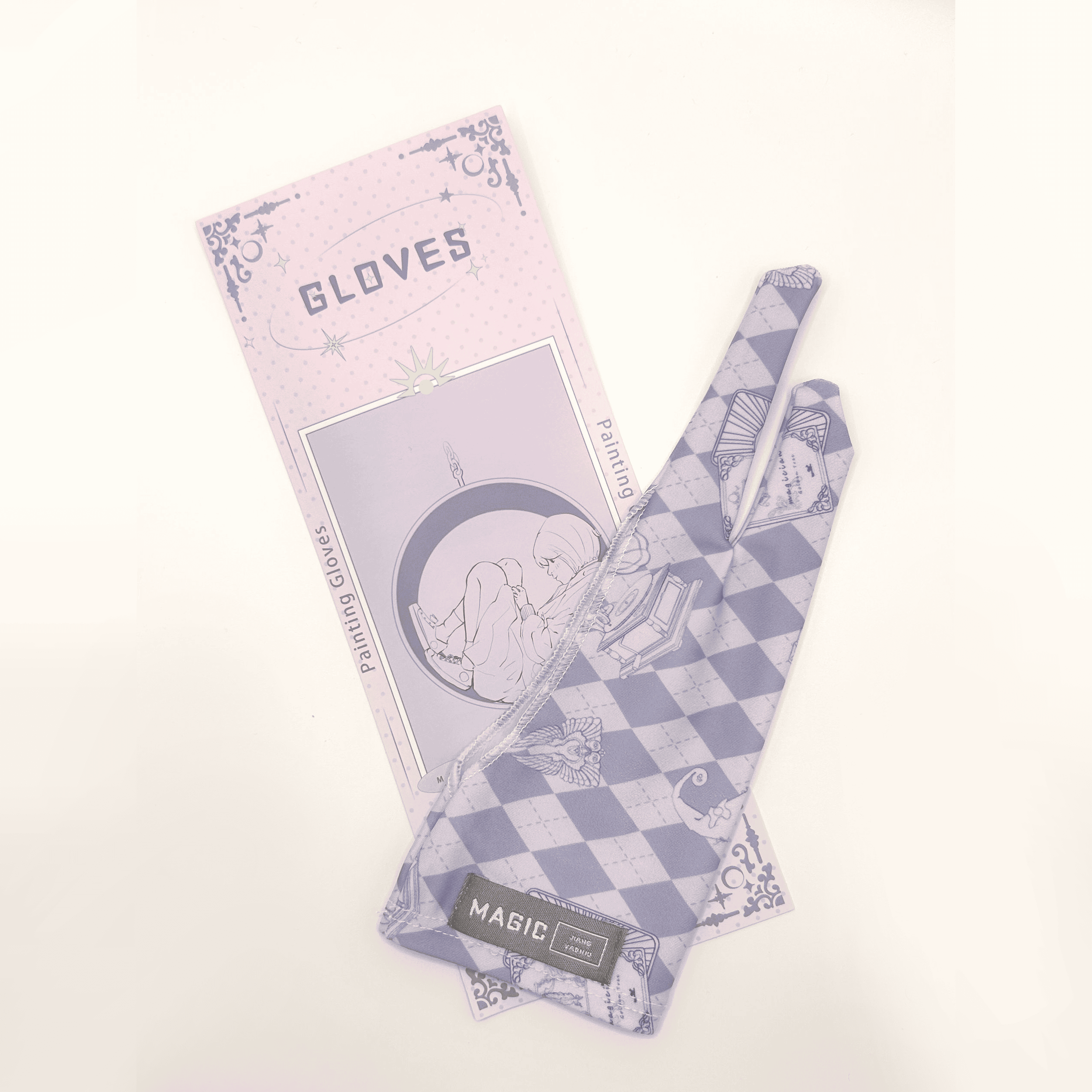 Leuke handschoen met twee vingers voor iPad/grafische tekentablet HUION / WACOM/XP-PEN, zweetbestendige handschoen voor het schetsen van schilderkunststudenten: YELLOW