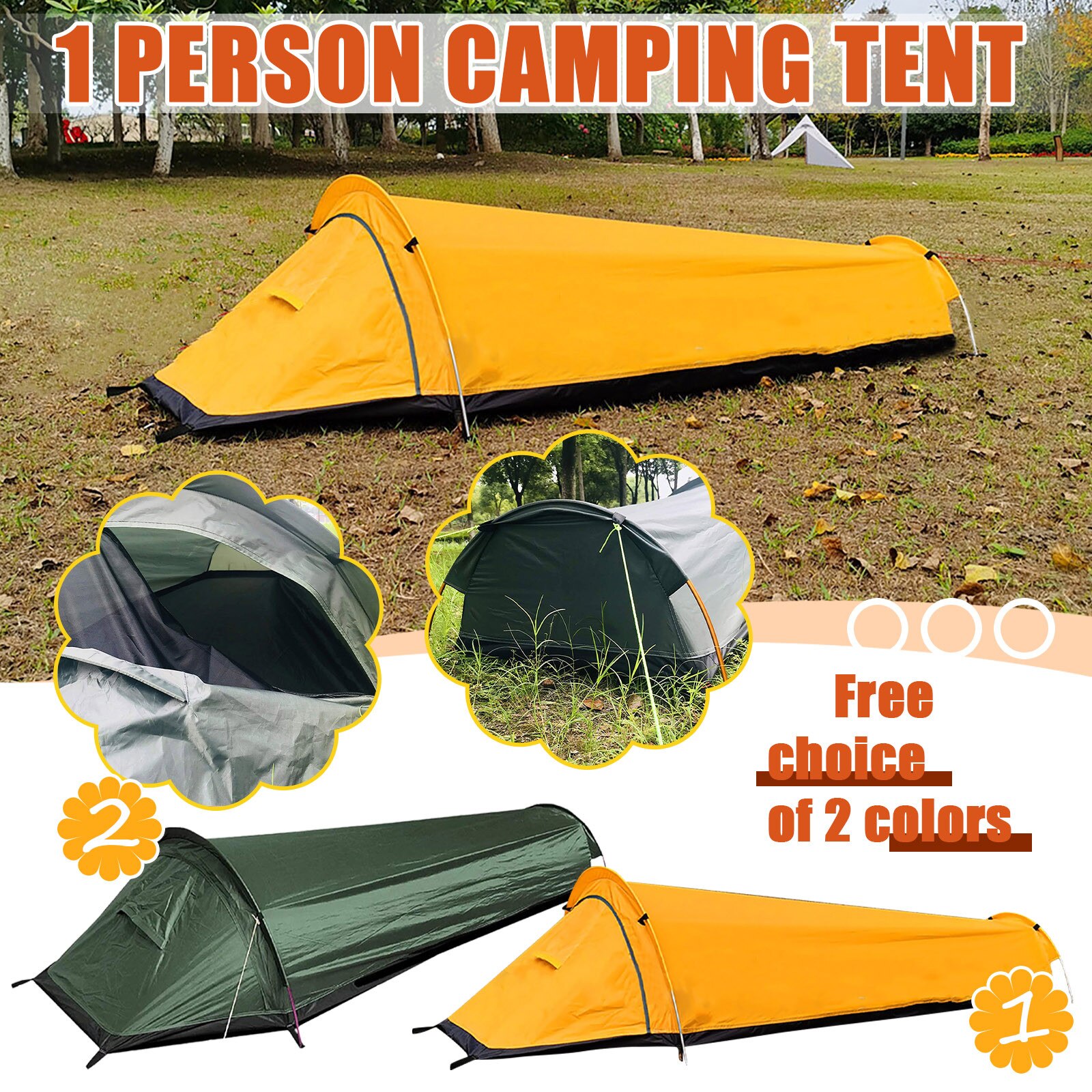 40 # Backpacken Camping Tent, lichtgewicht 1-3 Persoon Tent Dubbele Laag Waterdichte Draagbare Aluminium Polen Reizen Groeiende Tenten