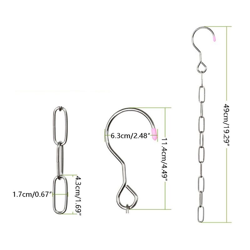 Roestvrij Staal Kleding Markt Winkel Display Opknoping Ketting Haken Met Ring Hanger