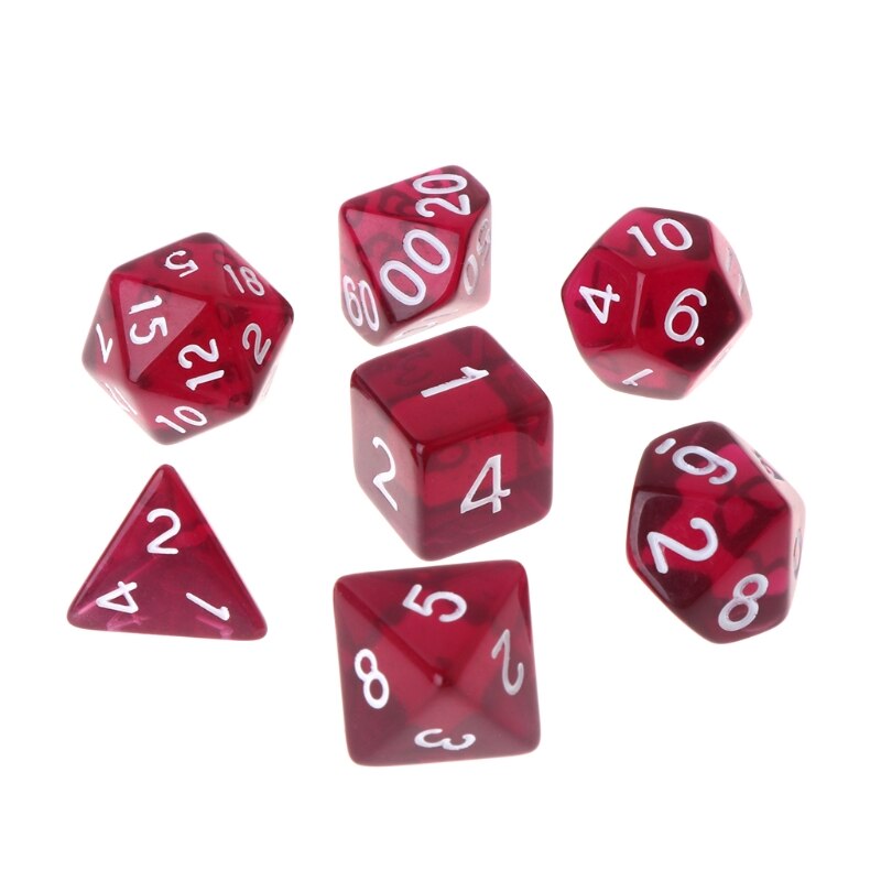 7 sztuk/zestaw wielościenny kostki wielostronny D4-D20 lochy & smok D & D RPG Poly gra