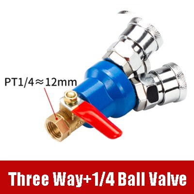 Quick Connector Air Compressor Manifold 2 Way 3 way Quick Connect Multi Hose Coupler Fitting with High Strength: Three w Ball