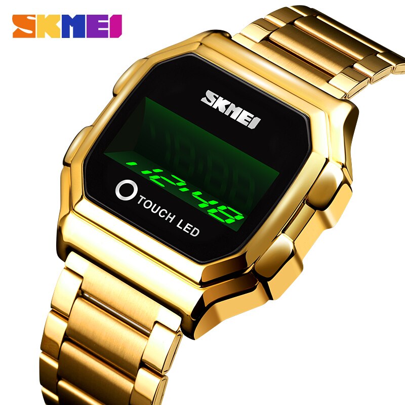Skmei touch led digitale guldure herre dato tid herre armbåndsure vandtæt sportsur reloj hombre
