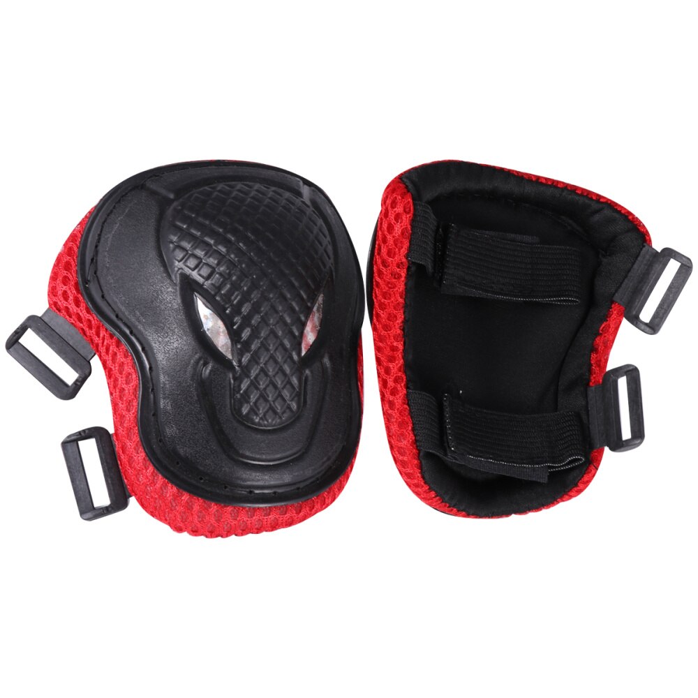 6 stk  in 1 sæt voksne rulleskøjte beskyttelsesudstyr skiløb rullebeskytter sportsbeskyttere kit skateboard cykel ridning knæpude: Assorteret farve