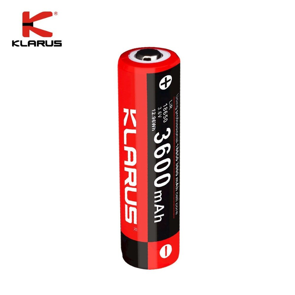 Original klarus 3600 mah li-ion cell laddningsbart 18650 batteri för bärbar led-ficklampa, flera skydd
