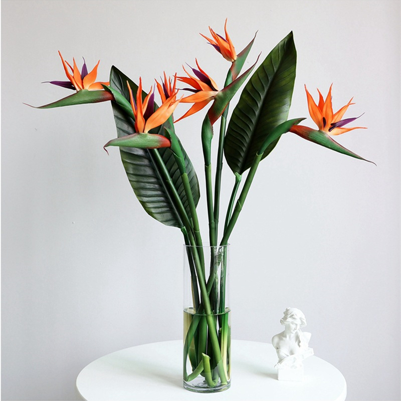 Large Bird of Paradise 43'' Artificial Tropical Flower Faux Heaven Bird Plant for Home Office Garden Decor Flower Arrangement