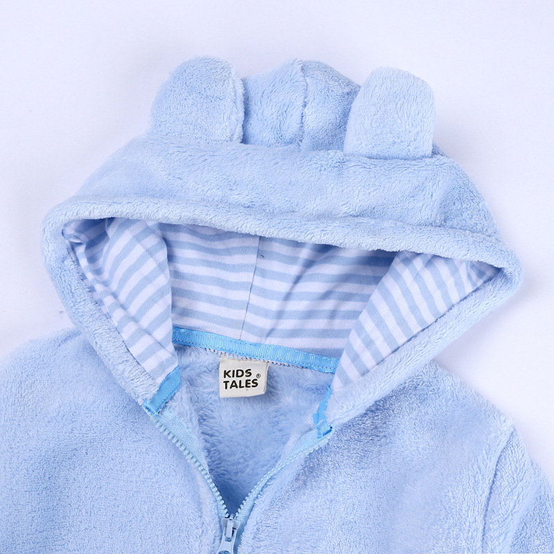 Forår efterår fleece baby hættetrøje sød bjørn hættejakke til drenge piger spædbørn børn outfit