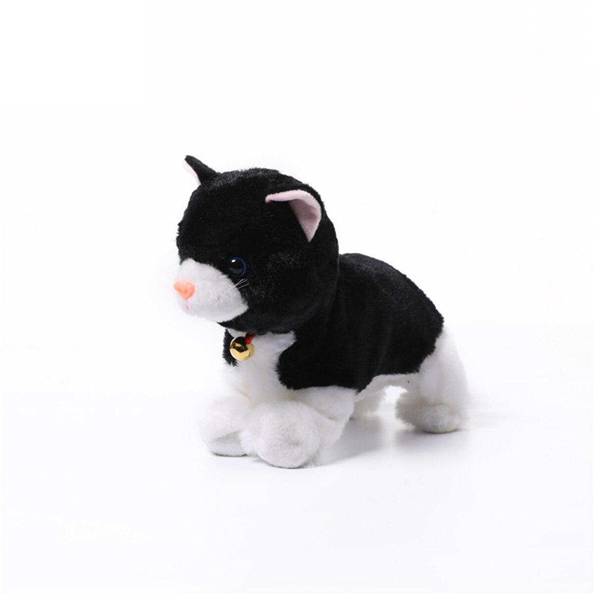 robot Gatti di Controllo del Suono Giocattoli Giocattolo Elettronico Del Basamento A Piedi miagolare interattivo gatto Morbido Peluche del Gatto animale domestico Giocattoli per I Bambini Di Compleanno regali: nero