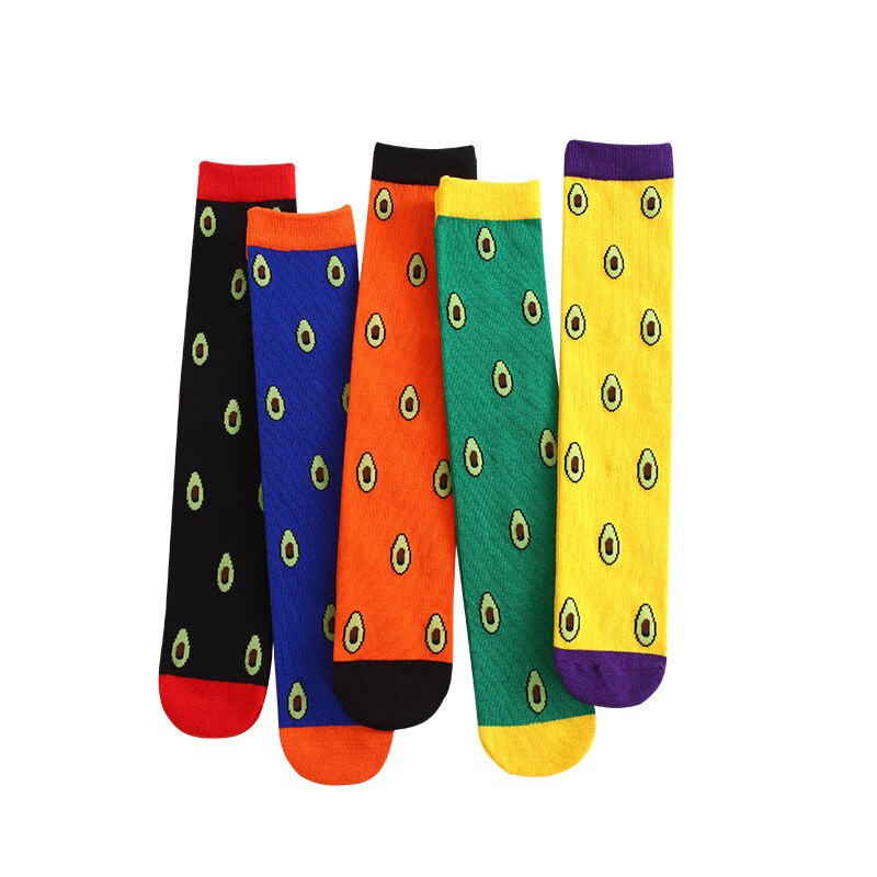 Avocado Girls Knee High Socks for Children Kids Spring Autumn Candy Color Middle Socks Baby Girls Long Socks 2-10Y