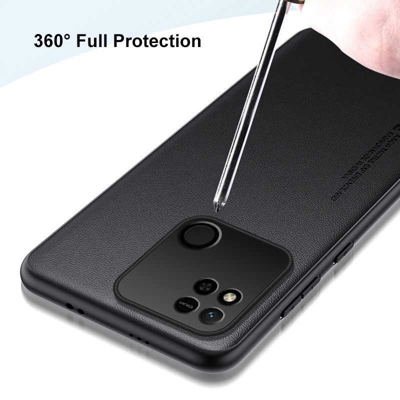 Luxury PU Leather Case For Xiaomi Redmi 10A 10C Back Cover Matte Silicone Shockproof Full Protection Phone Case For Redmi 9C NFC