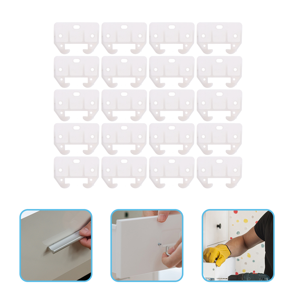 20pcs Drawer Rail Slides White Track Guides Furniture Slides Latches for Drawer Systems: Default Title