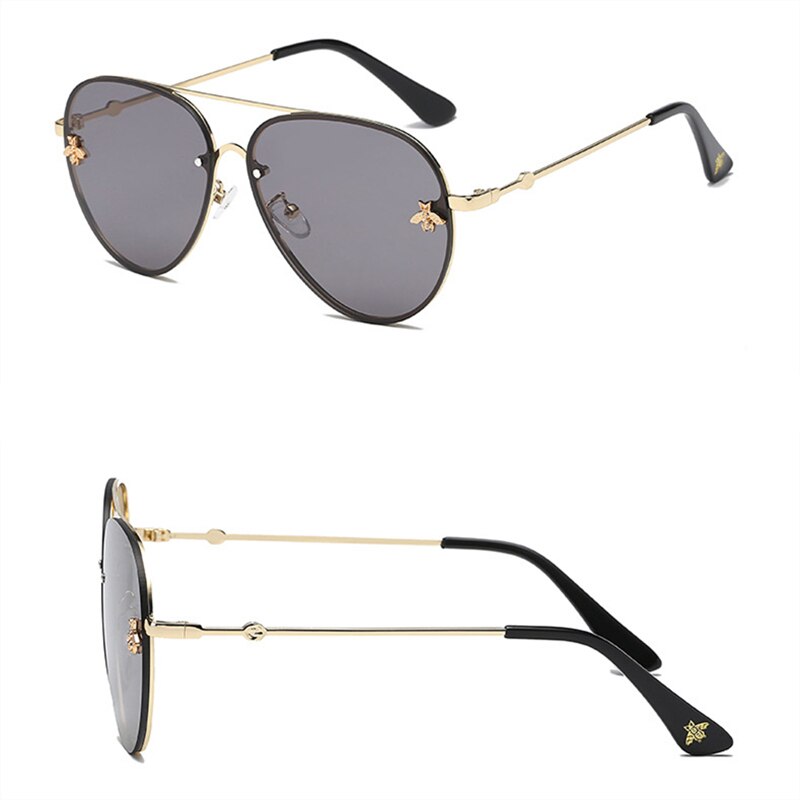 Damesolbriller  uv400 metal ovale stel bi -solbriller klassisk mærke sports kørsel solbriller