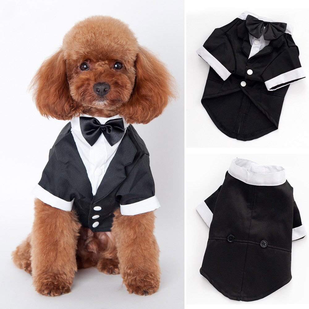 Huisdier hond kat kleding trouwpak smoking vlinderdas puppy kleding shirts s/m/l/xl/xxl