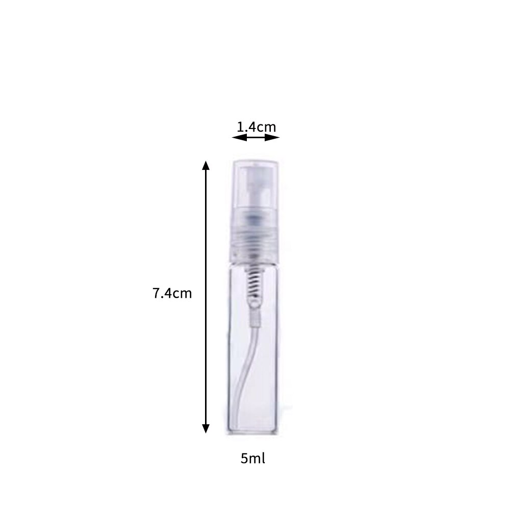 Flacon pulvérisateur vide en verre, Mini bouteille de parfum transparent rechargeable, Portable, à brume Fine, 2ml, 3ml, 5ml, 10ml: 5ml