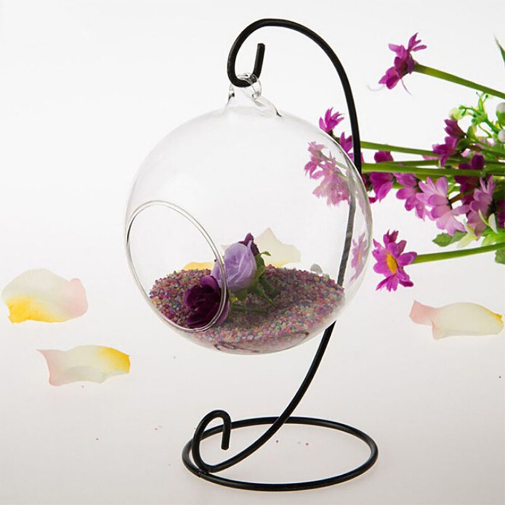 Transparent Glass Ball Flower Vase Candlestick 2Color Bracket Home Wedding Hotel Restaurant Cafe Pecoration Potted Plan