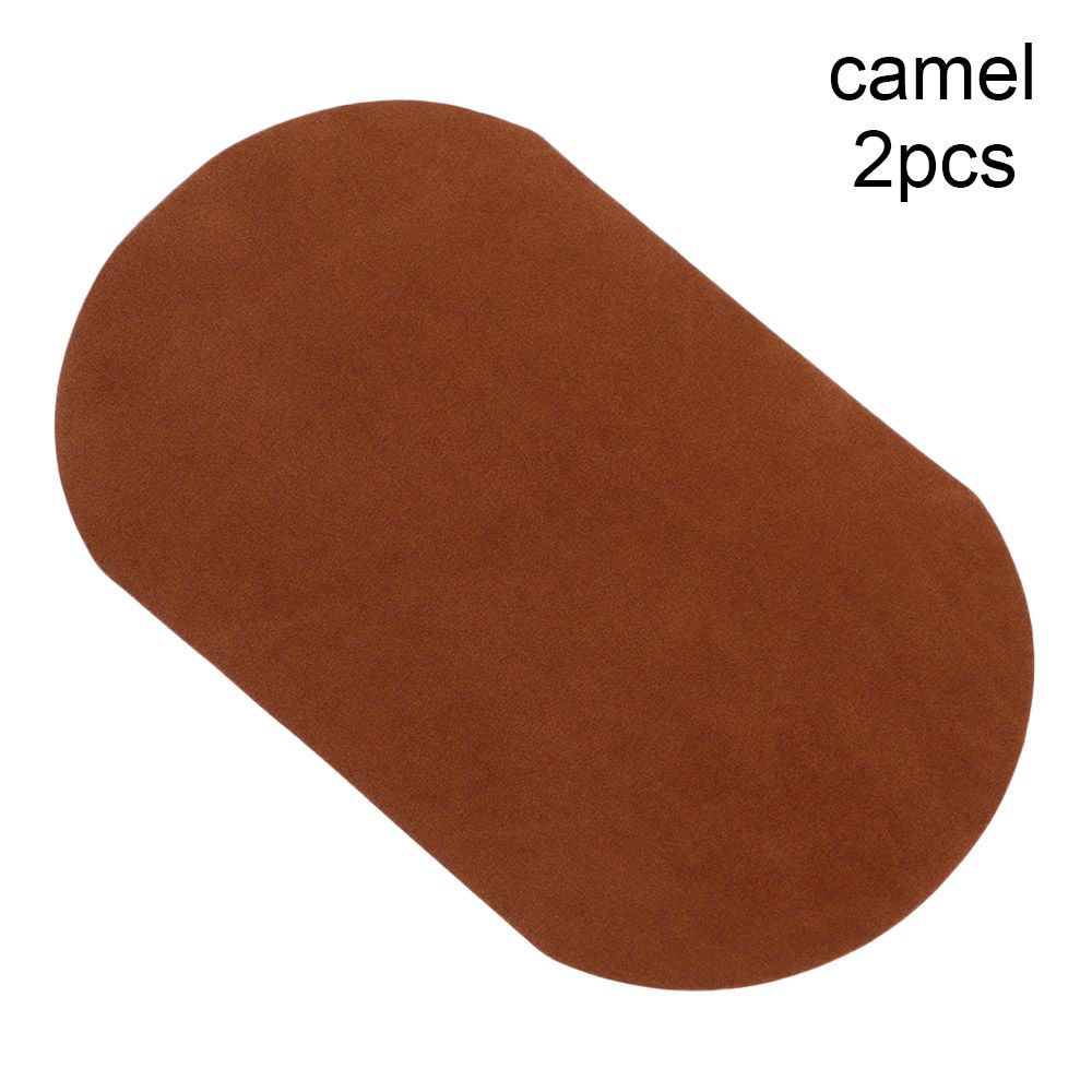2Pcs Imitation Buckskin Stickers Clothes Patches Elbow Iron on Patch Leather Pants Knee Appliques Clothes Sewing Tools: Gun Metal