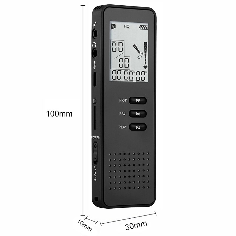 Digital Voice Recorder 8Gb Zwart Professionele Draagbare Usb O Recorder