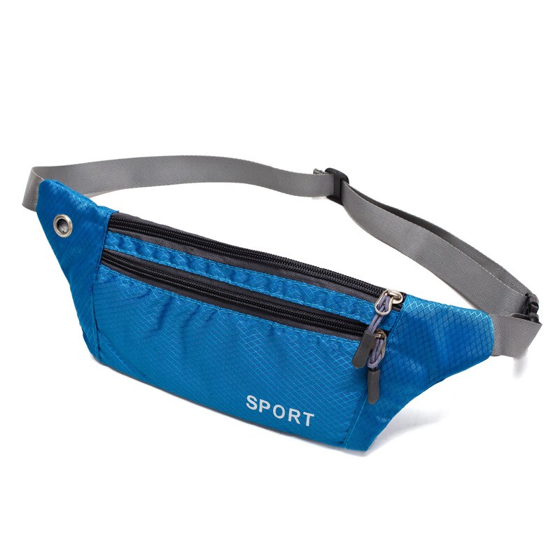 Fanny Pack Vrouwelijke Sport Mode Waterdicht Borst Handtas Unisex Heuptas Dames Taille Packs Buik Riem Tassen portemonnee: sky blue